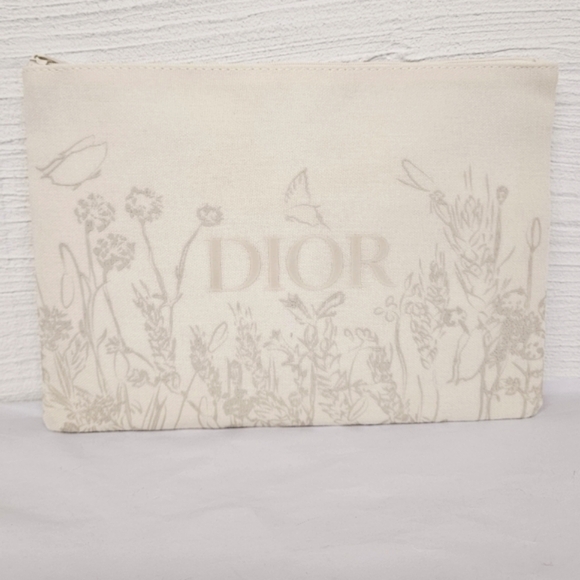 Christian Dior Trousse Zippered Pouch in Floral and Cream Canvas with Box NWT - Picture 4 of 10